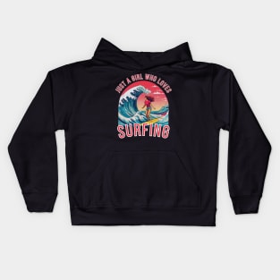 Just A Girl Who Loves surfing ocean Lover Kids Hoodie